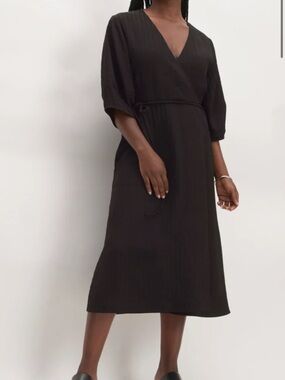 Everlane city stripe wrap dress